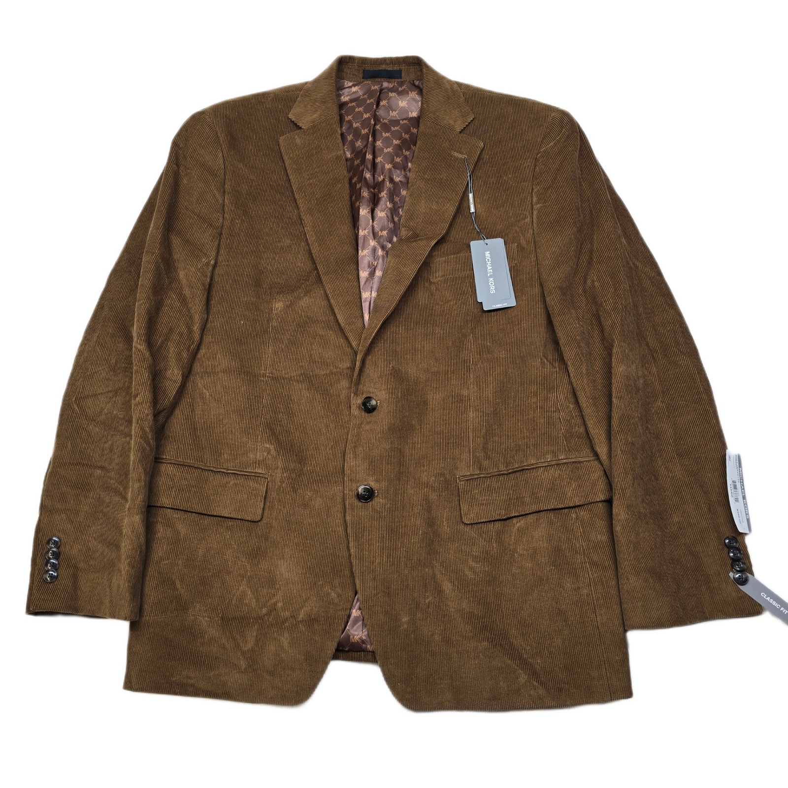 Michael Kors Corduroy Sport Coat Mens 44r 44 Vicuna Brown Classic Fit $295 New